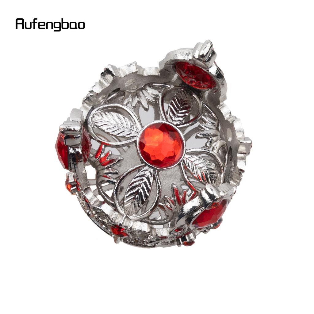 Silver Crown Artificial Red Diamond Walking Cane Fashion Decorative Walking Stick Gentleman Elegant Cosplay Cane Crosier 91cm