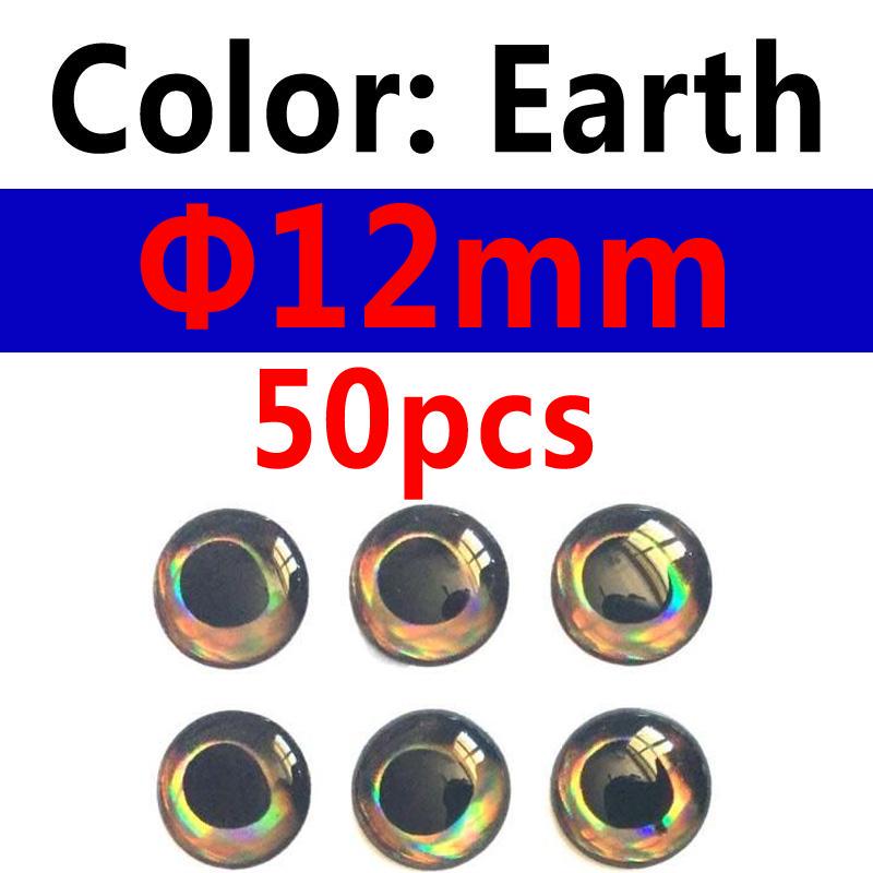 50PCS Holographic 3D 4D Fish Eyes for Fly Tying Streamers Baitfish Wood Plastic Lure Popper DIY Eyes