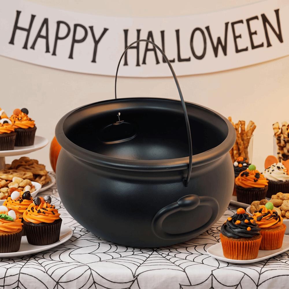 Plastic Halloween Cauldron 32cm Treat Container Witch Cauldron Bucket Trick or Treat