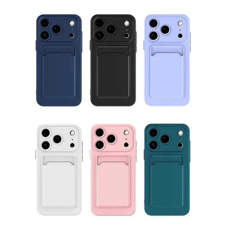 For iPhone 17ProMax 17 17Air Air Pro Max 17Pro Case Card Slot Wallet Bag Back Cover Luxury Silicone Soft Phone Cases Carcase