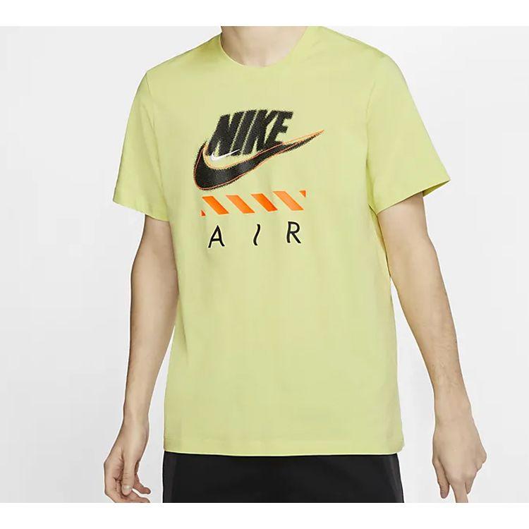 Nike Air Повседневная спортивная дышащая футболка с коротким рукавом и круглым вырезом, мужские топы, ярко-лаймовый CT6533-367