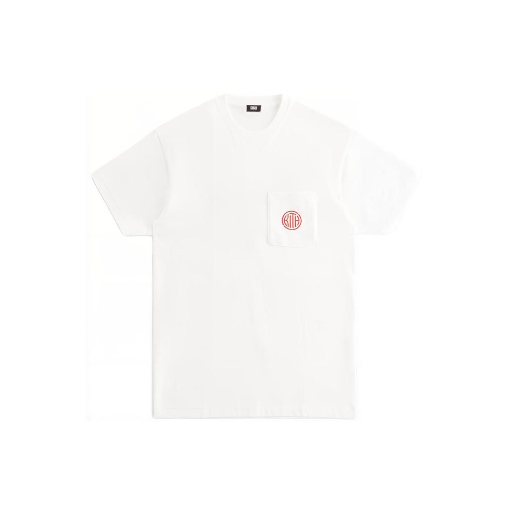 Kith SS24 Year Of The Dragon Pocket Tee With Back Print In Vintage American Style Unisex Tops White Kht030116-101