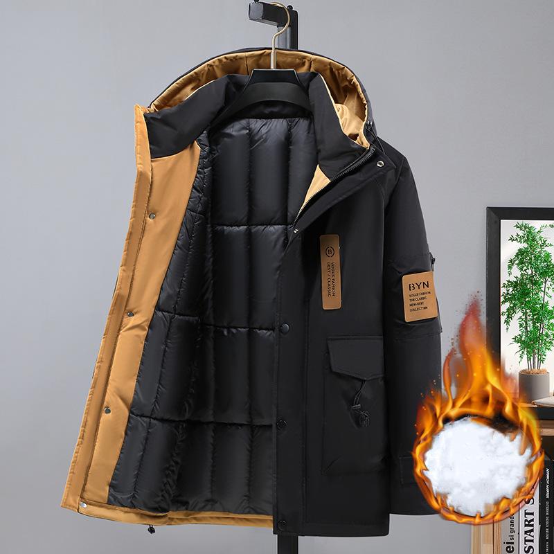 Мужская зимняя рабочая одежда больших размеров, хлопковое пальто с капюшоном, толстая куртка средней длины, повседневная теплая хлопковая куртка 4XL-10XL