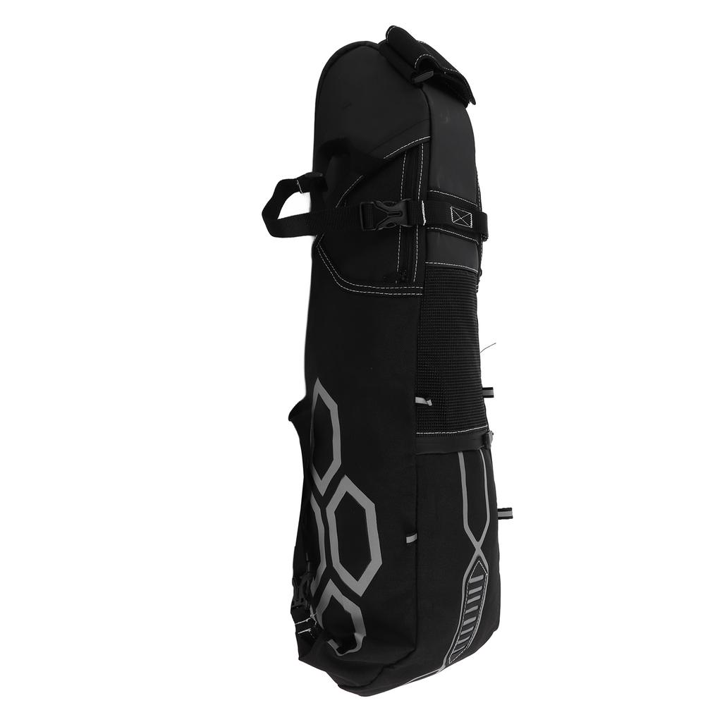 Bicycle Saddle Bag Waterproof Adjustable and Reflective Bike Large Capacity Tail BagBlack