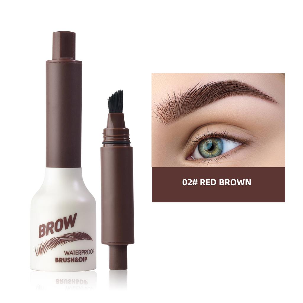 Крем для бровей водостойкий, стойкий, темно-коричневый, натуральный макияж бровей с кисточкой