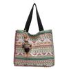 Большая вместительная холщовая сумка в этническом стиле для женщин, новый стиль, студенческая сумка для поездок на работу, ручная сумка через плечо
