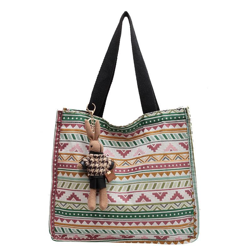 Большая вместительная холщовая сумка в этническом стиле для женщин, новый стиль, студенческая сумка для поездок на работу, ручная сумка через плечо