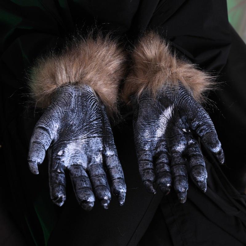 1 Pair Werewolf Horror Wolf Paws Claws Creepy Masquerade Horror Devil Cosplay Costumes Unique Gloves Decorations