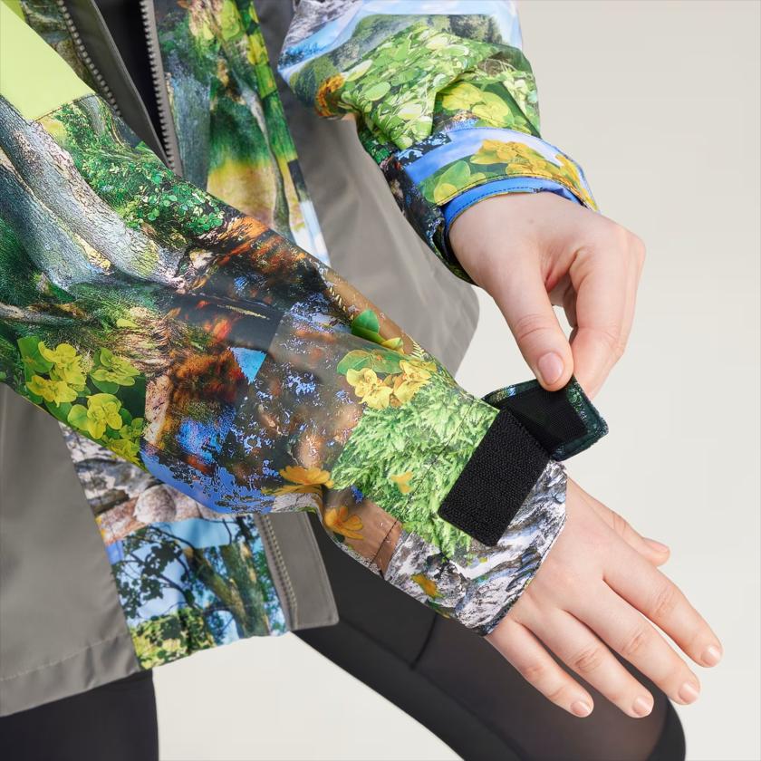 adidas X Stella McCartney Куртка женская на молнии с капюшоном, цветной блок, длинный рукав, многоцветная JF8480