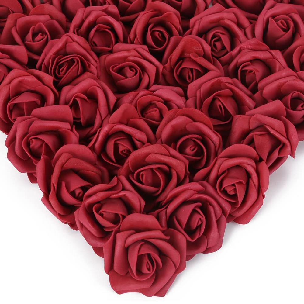 200 шт. искусственных роз, искусственные головки цветов, розы без стеблей, 5 см, пенопластовые розы, искусственные головки цветов для поделок, свадебных украшений для детского душа