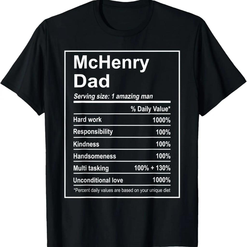 Мужская футболка McHenry Dad Funny Men Факты о питании День отца