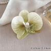Women Korean Cloth Floral Pearl Hair Clip Sweet Phalaenopsis Flower Hairpin Female Headdress