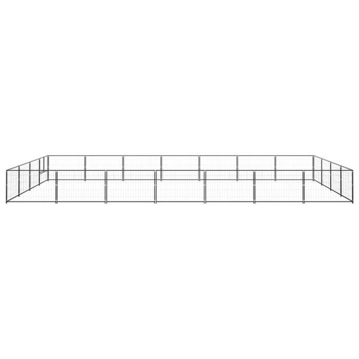 VidaXL Chenil Noir 28 m² Acier