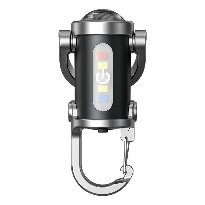 Rechargeable COB Keychain Flashlights Multifunction Work Light 6 Modes Emergency Keychain Light for Walking Searching Hiking