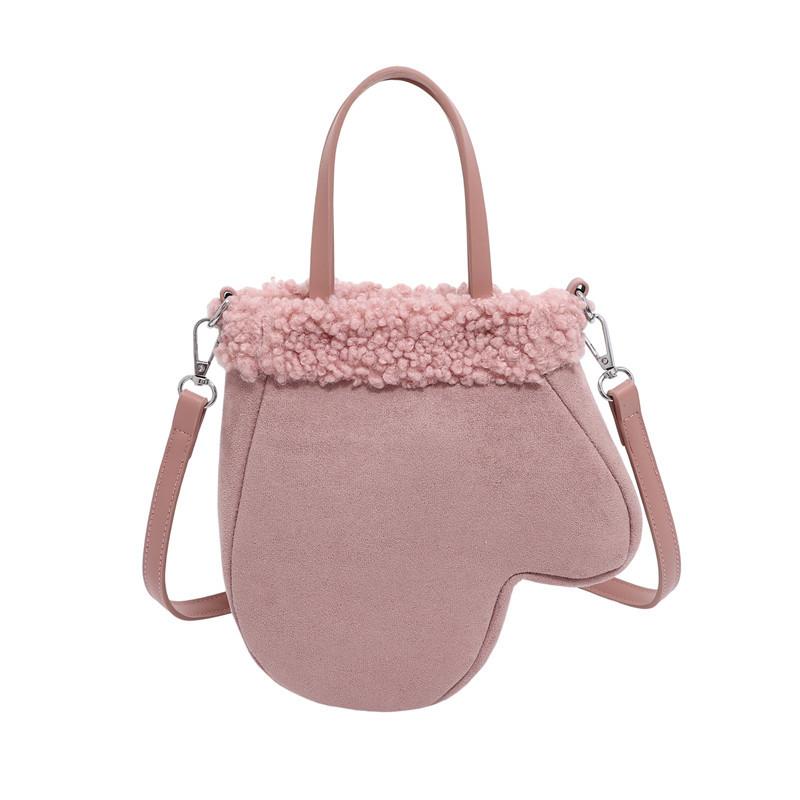 Autumn and winter new Korean style personalized gloves plush bag trend one-shoulder messenger bag
