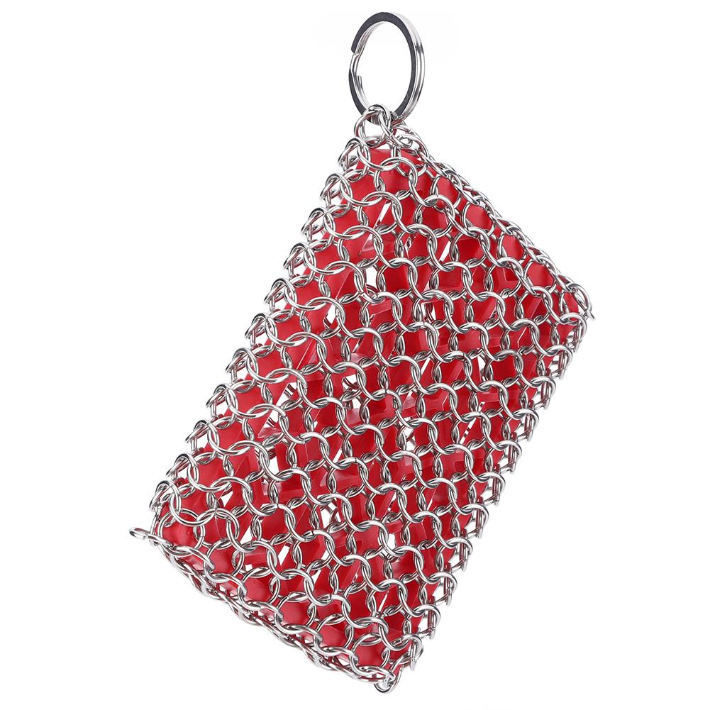 Скребок из нержавеющей стали и чугуна, кольчуга для чугунной сковороды, кольчужный скребок, чугунная губка, металлическая губка