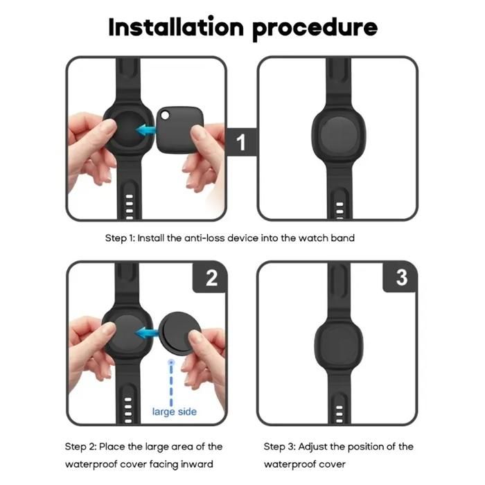 Bracelet enfant pour Tile Mate 2020 2022 2024 Étanche coque support étui protection Noir