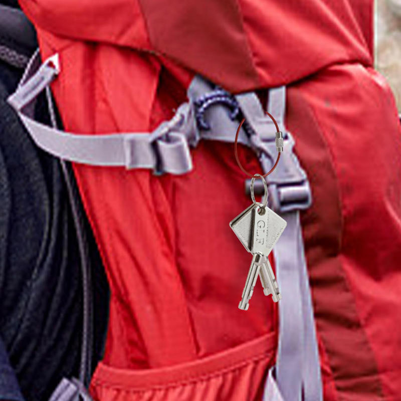 10/20 шт. Кольца для брелоков с винтовым замком - Прочные петли из стального троса, аксессуары для кемпинга, для ключей, рюкзака и снаряжения для активного отдыха