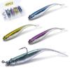 Goture Drop Shot Minnow Soft Lure for Saltwater and Freshwater 4 with 1g Hooks Pack of 40 Fishing, 1.8g Worm, 7cm/2.75in, Colors, Mid-Sea (10 Hooks),
