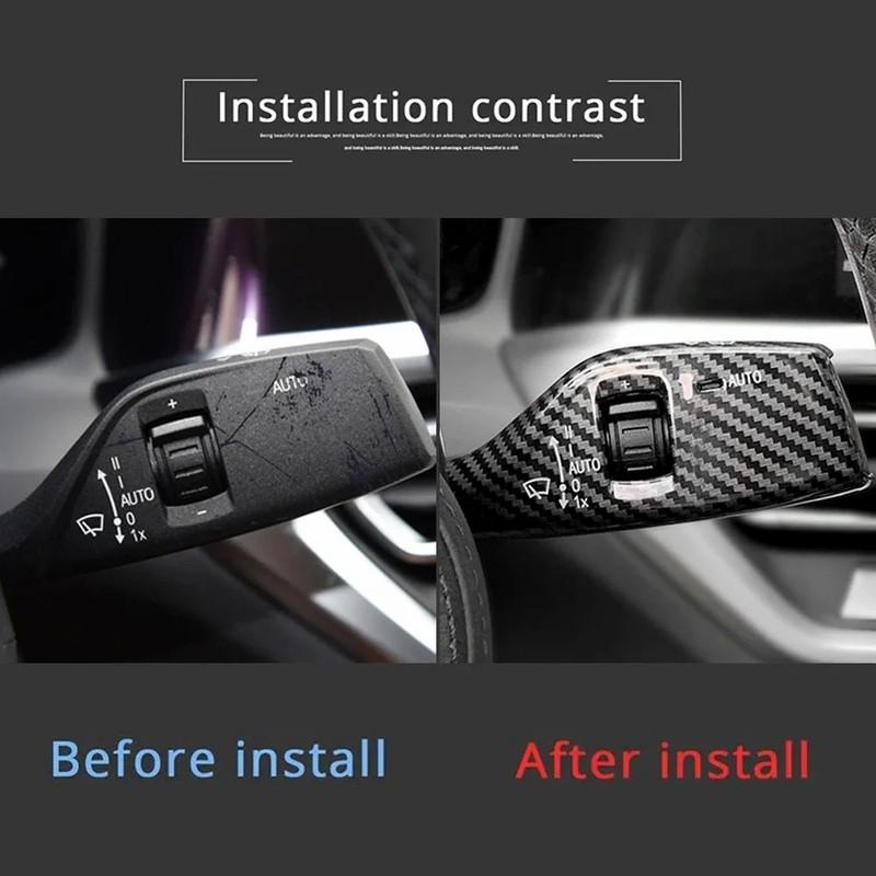 ABS Carbon Fiber Car Turn Signal Wiper Lever Switch Trim Cover For BMW 1 3 5 7 Series X1 X3 X4 X5 X7 F20 G20 G01 G02 G05 G06 G07