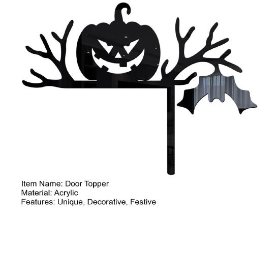 Украшение на дверь на Хэллоуин, черная тыква, летучая мышь, декор из сухостоя, акриловый дверной угол, праздничный домашний декор для вечеринки, дверной выключатель, оконный выключатель