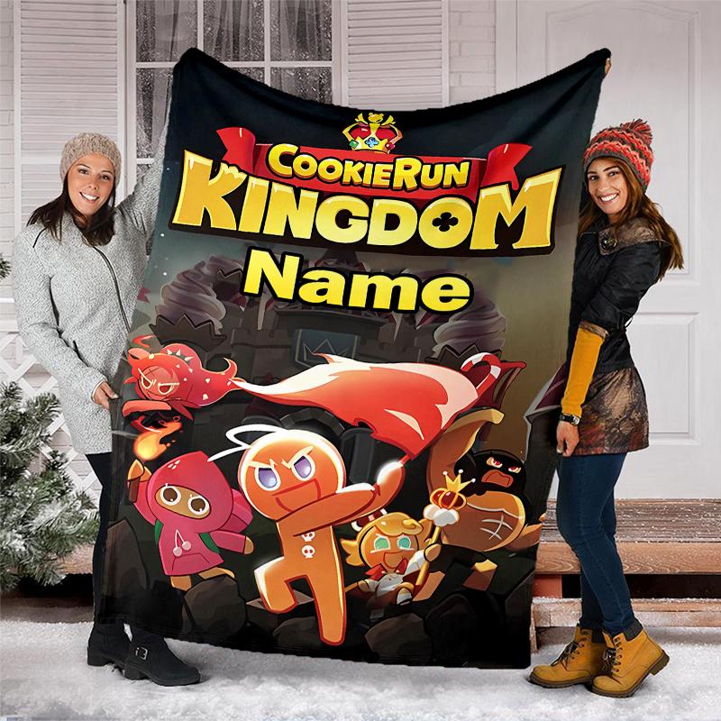 Personalized Custom Name Blanket - Cookie Run Kingdom Print Design,Blanket for Sofa,Bed,Travel,Camping - Soft and Warm, Great Gift