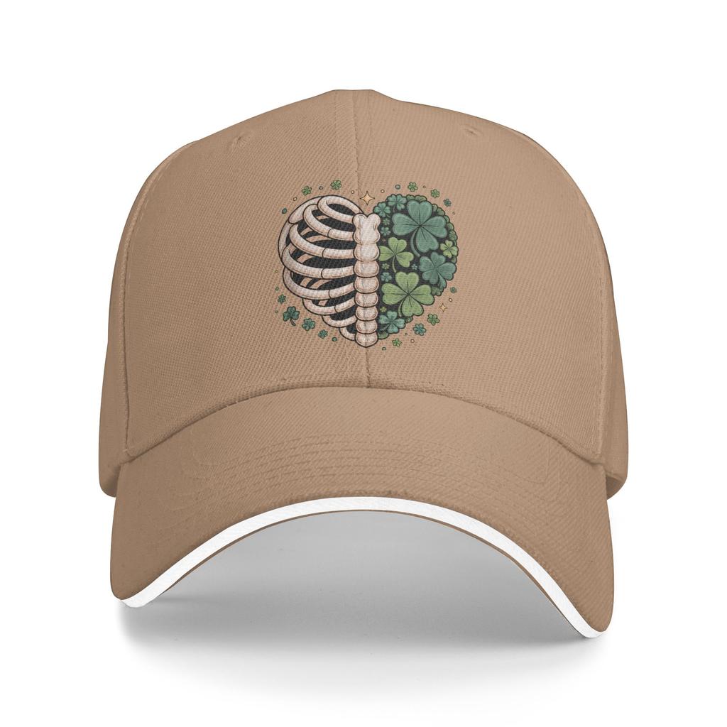 Lucky Bones Shamrock Skeleton Ribcage Heart Baseball Cap Trendy Couple Women Hip Hop Hats Design Outdoor Sport Baseball Caps