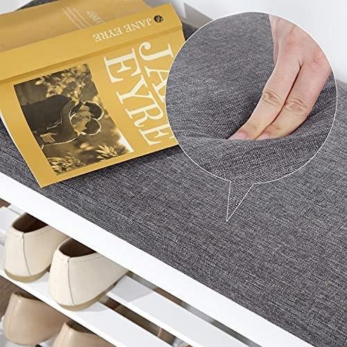 Бамбуковая скамья для обуви, 2-уровневая подставка для обуви, устойчивый органайзер для обуви для прихожей, гостиной, сиденье скамьи до 150 кг, 7