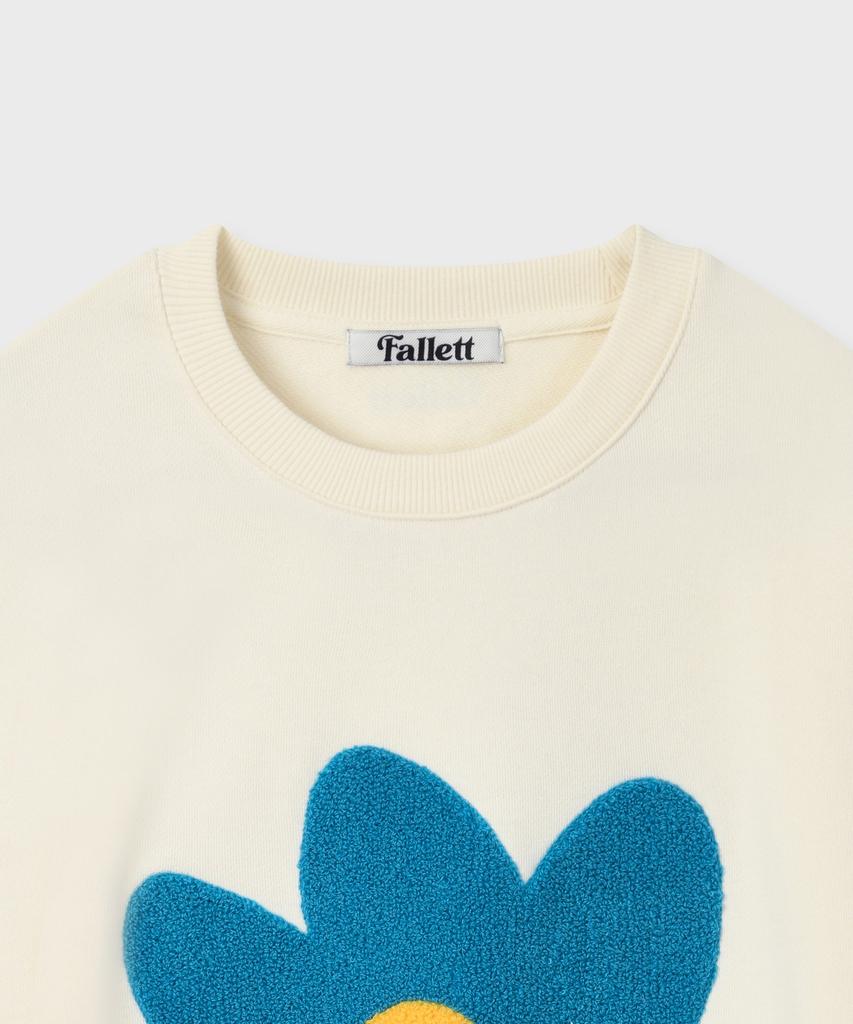 FALLETT Boucle Flower Sweatshirt Ivory