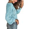 Women's Long Sleeve Lightweight Loose Casual Hollow Out Sweaters Solid Color Pullover Jumper Tops