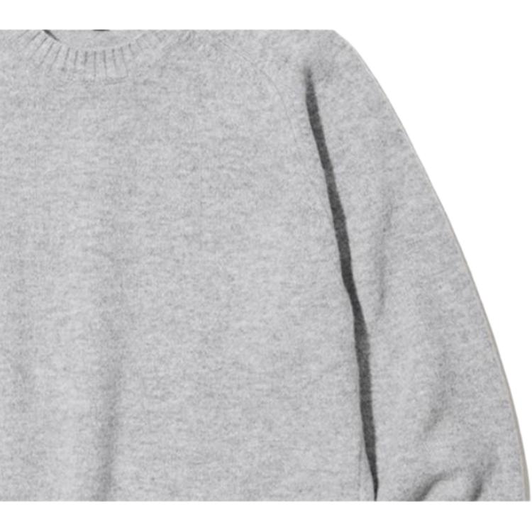 Uniqlo Однотонный пуловер с круглым вырезом и рукавами реглан, вязаный свитер, унисекс, серый 450541-03