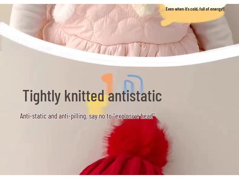 Infant Cute Warm Knitted Hat with Ear Protection for Boys & Girls - Ideal for Autumn & Winter.