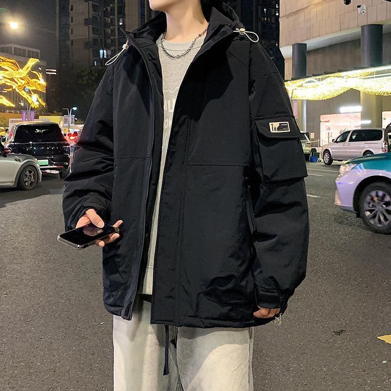 Зима Осень Мужские Свободные Парки С Капюшоном Ветровка Утепленное Пальто Мужские Утепленные Куртки