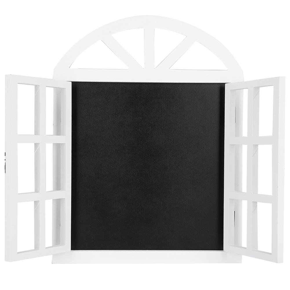 Wood Blinds Message Board Chalkboard Rustic Blank Window Wall Prompt Board Decoration for Home