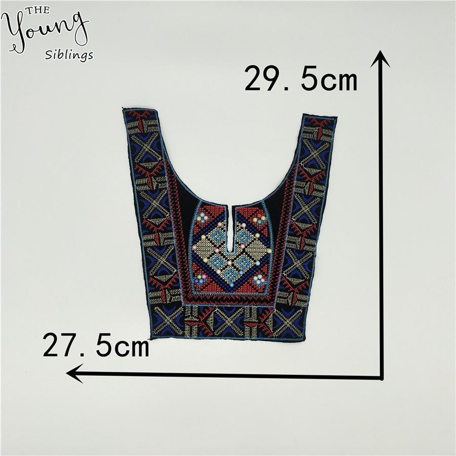 Полиэстеровый вышитый кружевной воротник DIY ручной работы, кружевная аппликация из искусственного жемчуга, женские аксессуары