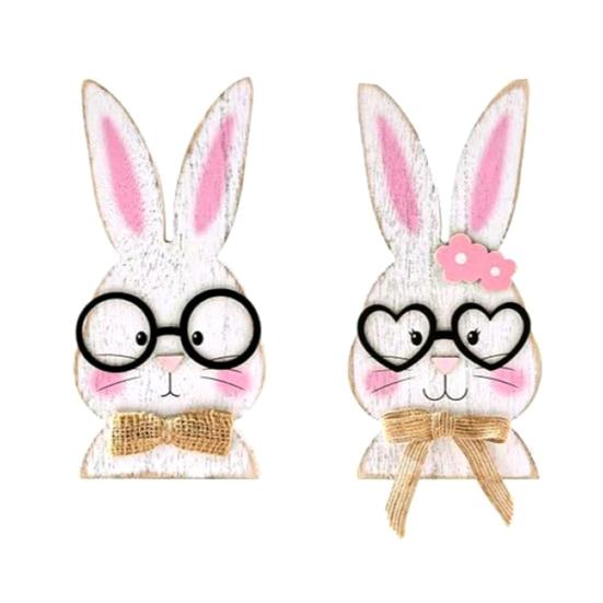 1 Набор Пасхальный Кролик Настольная Табличка Фермерский Рустикальный Декор Кролика Дом Офис Весна Пасхальный Праздник Вечеринка Центральное Украшение Стола