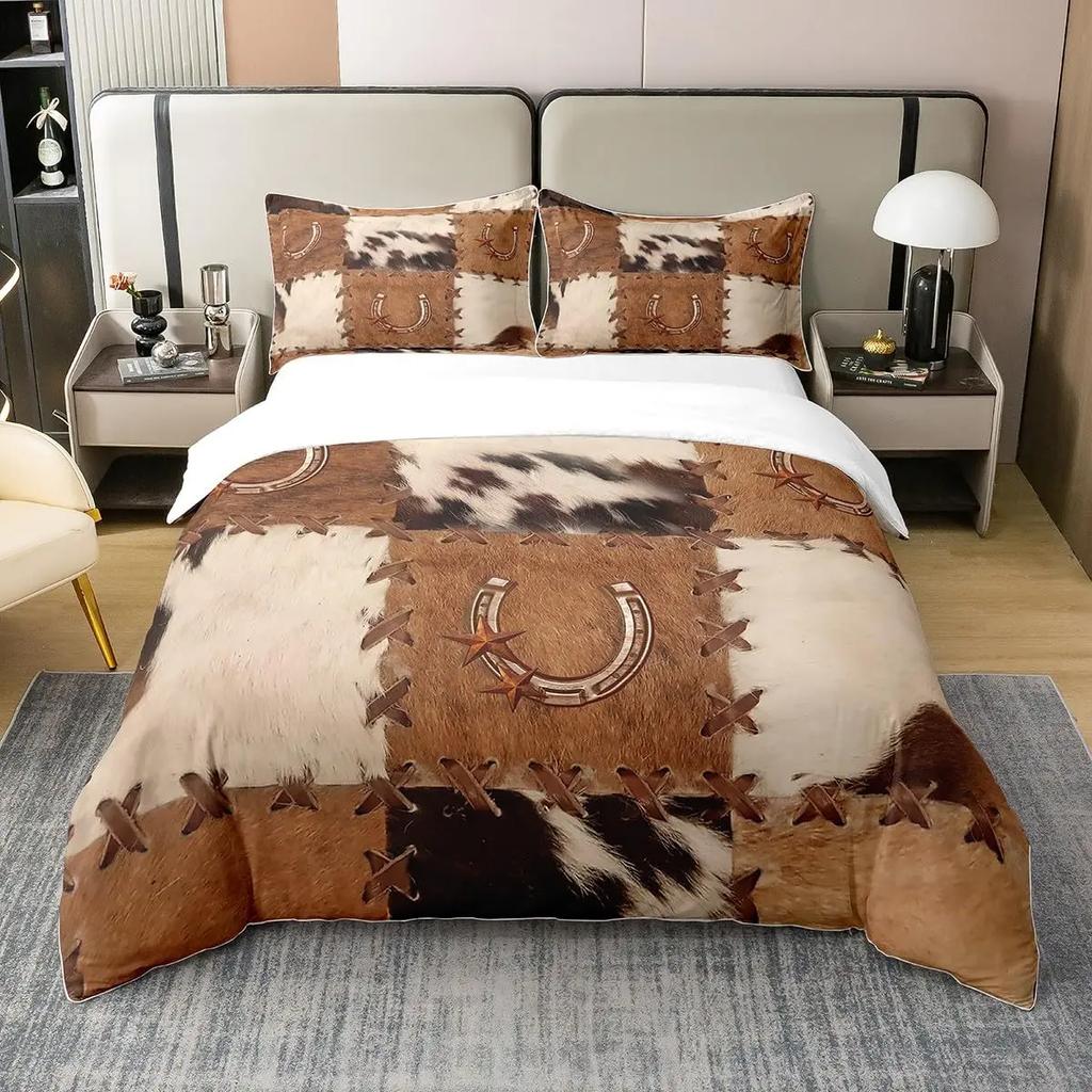 Horseshoe Duvet Covers for Teens Adults Queen Size Quilt Covers Lightweight Down Room Decor 2 Pillowcases 1 Duvet Cover No Quilt