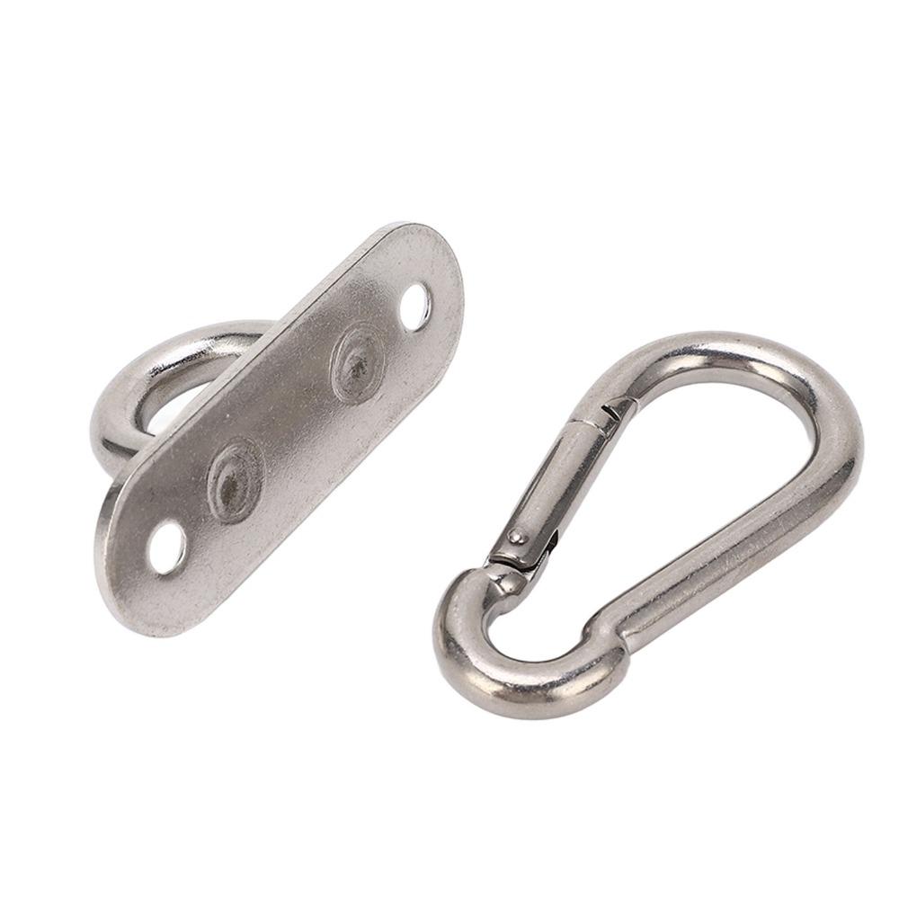 6 PCS Fixed Disk Hanger Kit Pad Eye Plate Swivel Carabiner Hooks Ceiling Mount Hooks  Pad Eye Plate