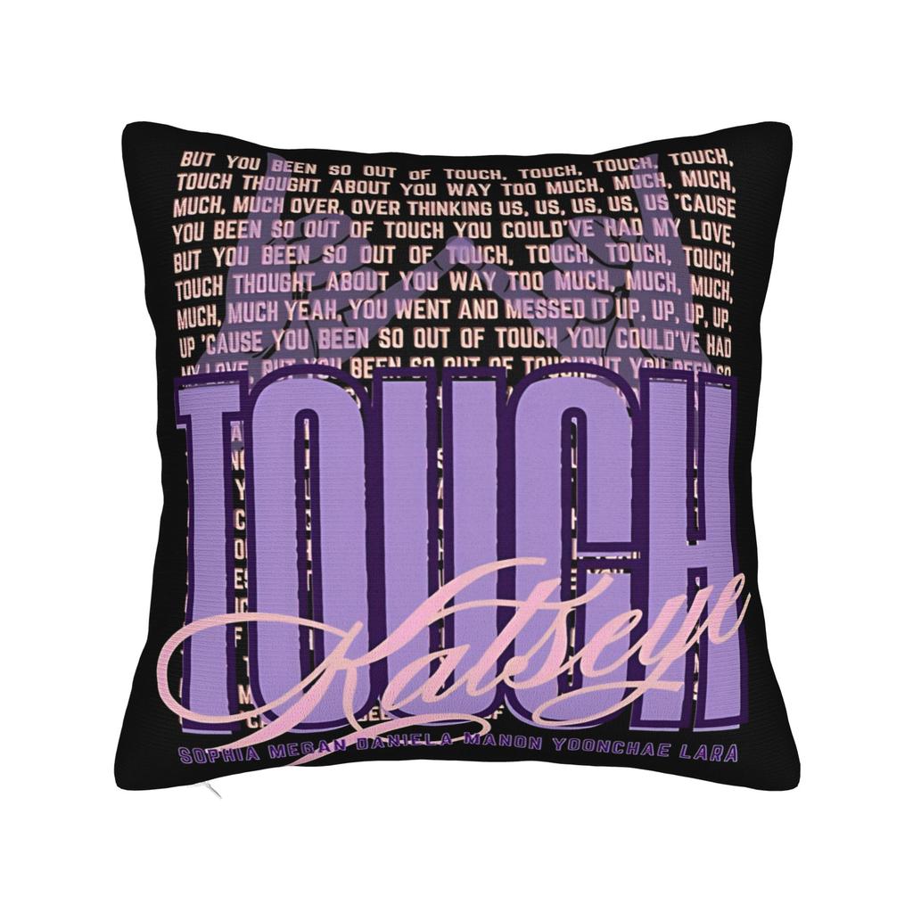 Katseye Merch Sad Square Pillow Case Polyester Cushions For Sofa Pop Music 45*45Cm Cushion Covers