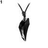 Women Men Fashion Rhinestone Pendant Adjustable Black Cord Necklace