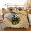 3D Painting Style Bedding Set King Queen Bed Down Duvet Cover Pillowcase 2/3pcs Pineapple Pattern Bed Cover Luxury Home Textile Gift