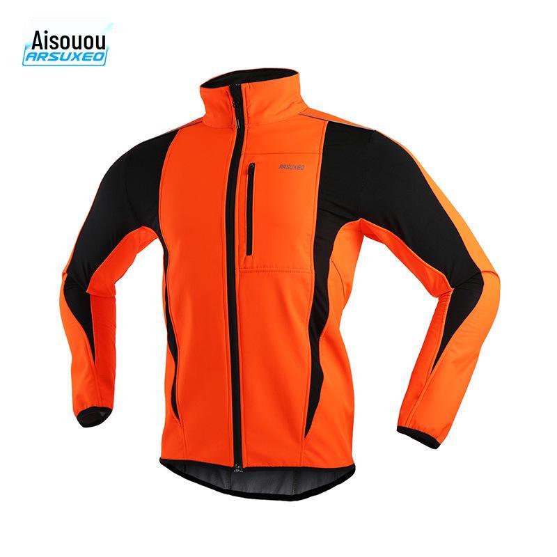 ARSUXEO Мужская зимняя ветрозащитная водонепроницаемая флисовая велосипедная куртка 15K