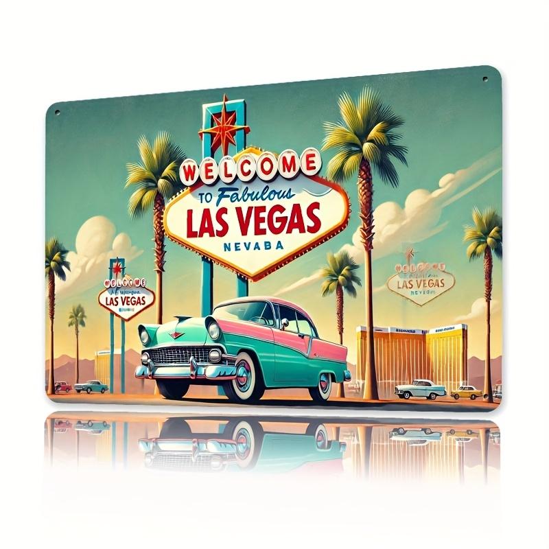 Room Decor Vintage Las Vegas Welcome Sign es Metal Tin Wall Art Retro Iron Poster for Home Bar Office Hotel Decor Outdoor