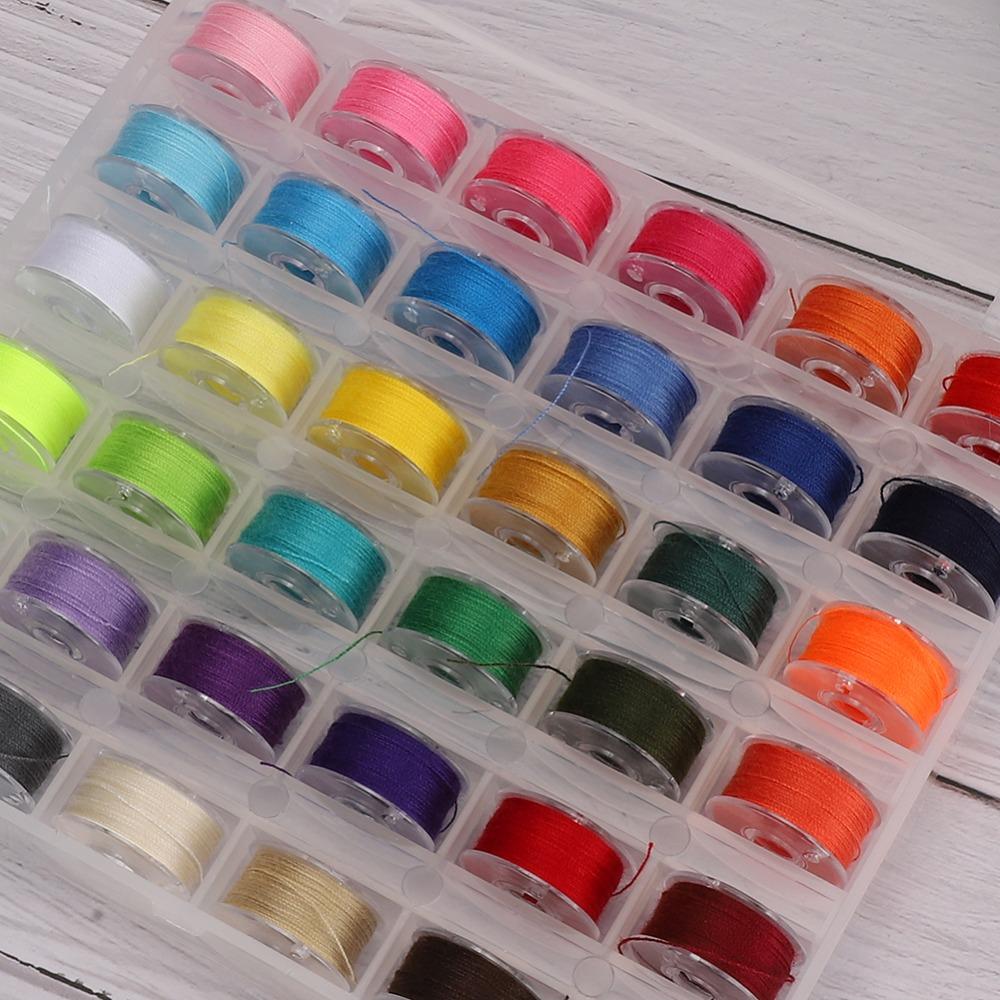 36 Grids Pre-Wound Bobbins Colorful Bobbin Thread Set Sewing Threads Household Sewing