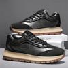 Роскошные черные повседневные кроссовки для мужчин в корейском уличном стиле, мужские туфли на платформе, дизайнерские кожаные спортивные туфли, мужские массивные кроссовки