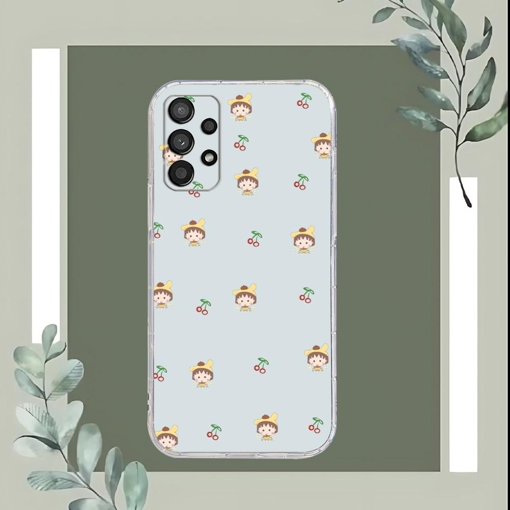 Cartoon Chibi Maruko Chan Phone Case For Samsung Galaxy A52 A12 A51 S21 Edge S22ULTRA S23 S20LITE Plus Ultra Transparent Cover