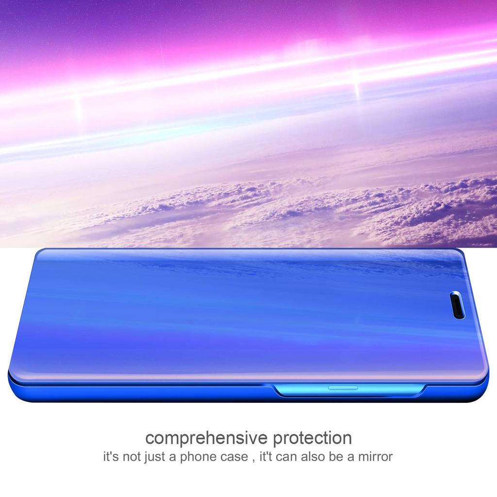 Luxury Slim Clear View Smart Mirror Case Magnetic Flip Stand Phone Cover for Huawei Samsung Xiaomi