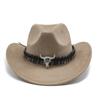 Suede Ethnic Style Top Hat Western Cowboy Hat Tibetan Performance Hat Men'S Retro Woolen Hat