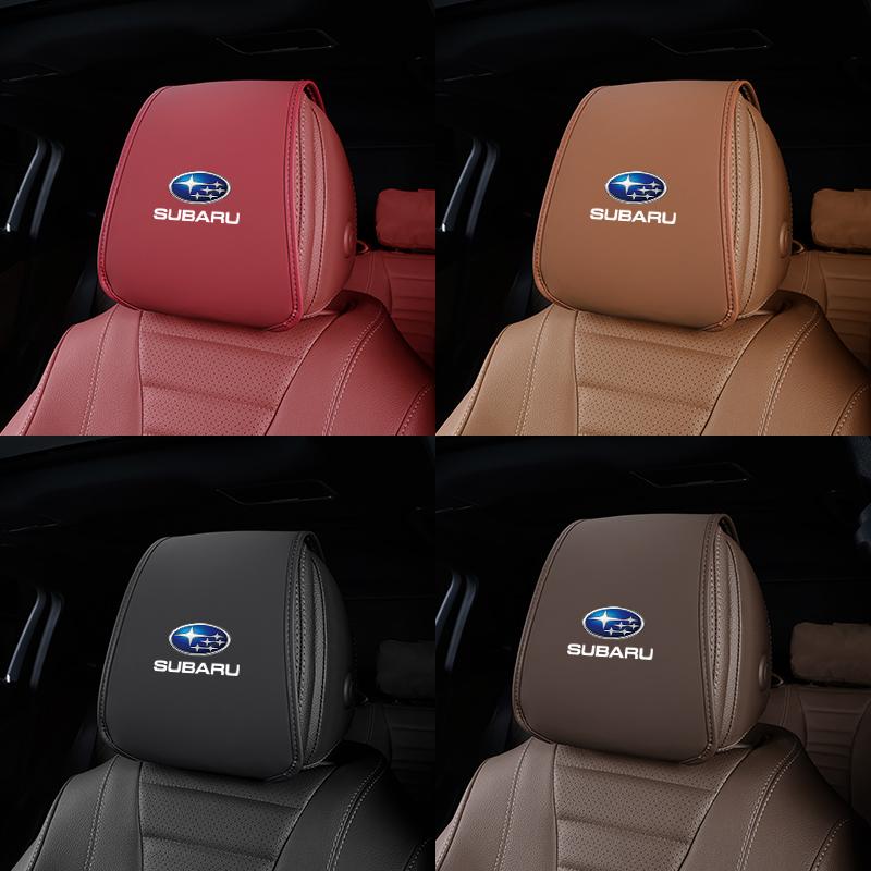 Keychain Leather Car Seat Headrest Anti-Dirty Elastic Pillowcase Protective Cover For Subaru STI Forester BRZ Legacy Levorg WRX PP222