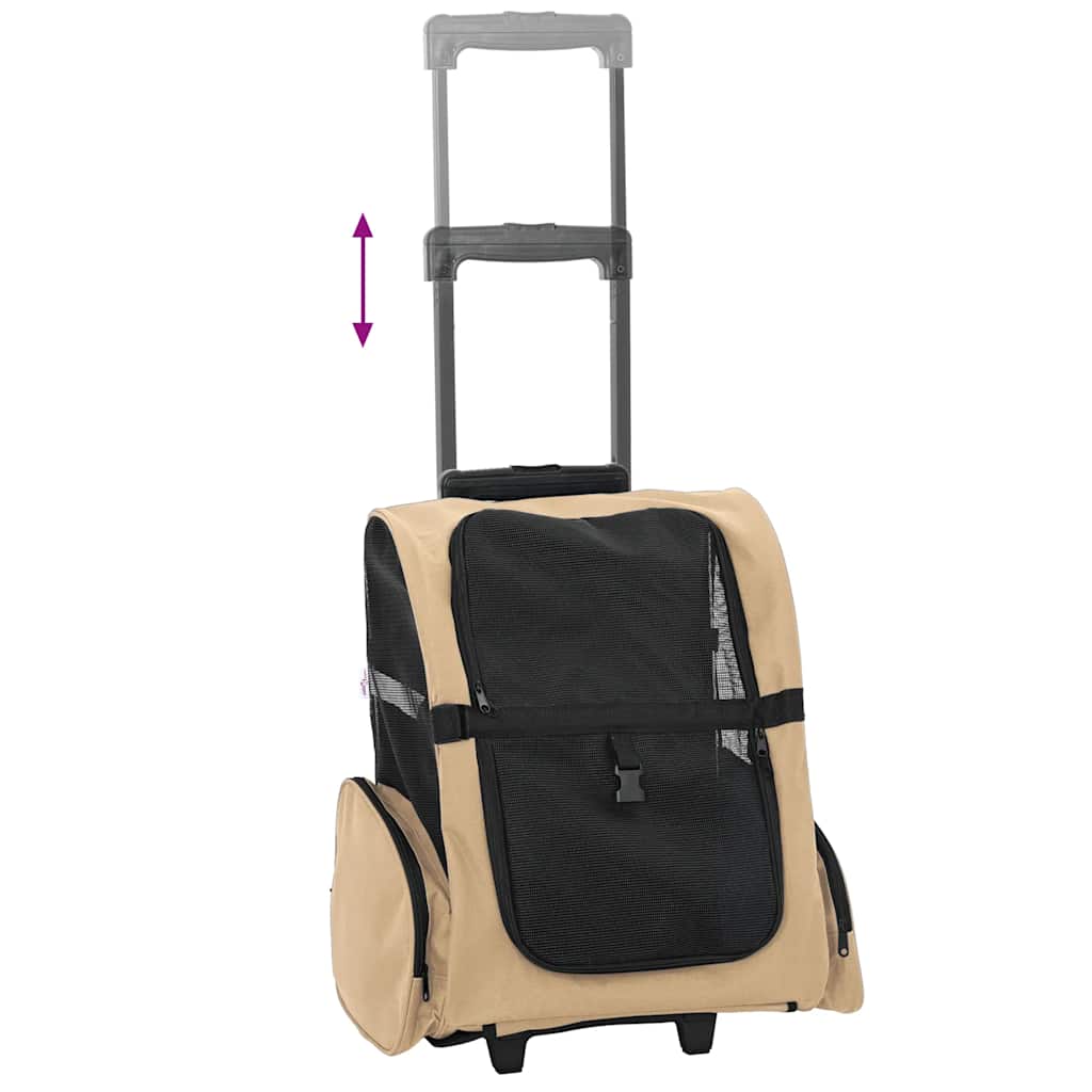 3 in 1 Pet Trolley Beige 48 x 32 x (57 106) cm Oxford Fabric